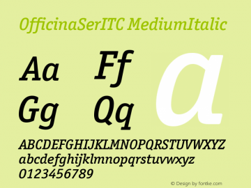 Officina Ser ITC Medium Italic Version 005.000图片样张