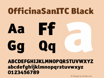 Officina San ITC Black Version 005.000 Font Sample