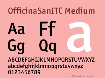 Officina San ITC Medium Version 005.000 Font Sample