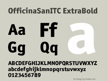 Officina San ITC Extra Bold Version 005.000 Font Sample