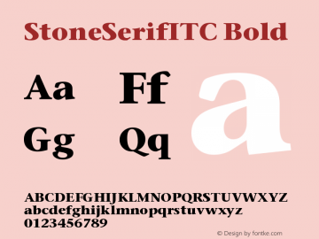 Stone Serif ITC Bold Version 005.000图片样张