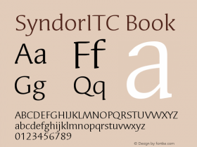 Syndor ITC Book Version 005.000 Font Sample