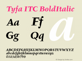 Tyfa ITC Bold Italic Version 005.000图片样张