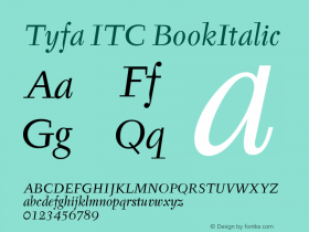 Tyfa ITC Book Italic Version 005.000图片样张