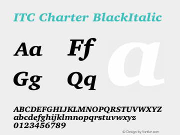 ITC Charter Black Italic Version 003.001 Font Sample