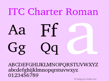 ITC Charter Version 003.001 Font Sample