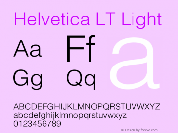 Helvetica LT Light Version 006.000图片样张