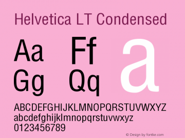 Helvetica LT Condensed Medium Version 006.000图片样张