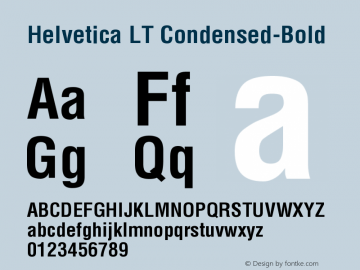 Helvetica LT Condensed Bold Version 006.000图片样张