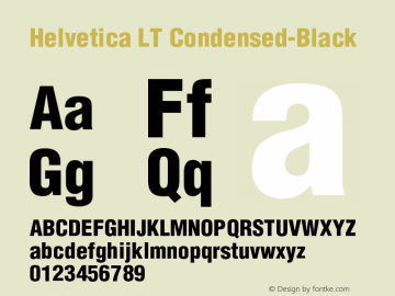 Helvetica LT Condensed Black Version 006.000图片样张