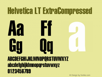 Helvetica LT Extra Compressed Version 006.000图片样张