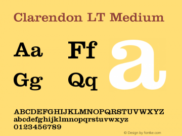 Clarendon LT Roman Version 006.000 Font Sample