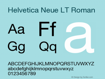 Helvetica LT 55 Roman Version 006.000 Font Sample
