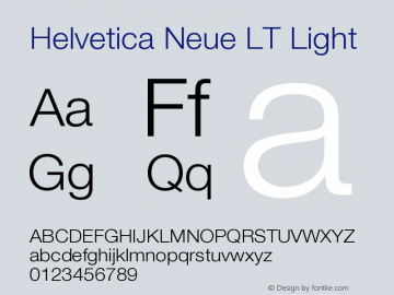 Helvetica LT 45 Light Version 006.000图片样张