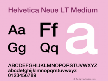 Helvetica LT 65 Medium Version 006.000 Font Sample