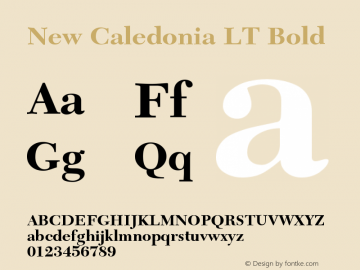 New Caledonia LT Bold Version 006.000 Font Sample