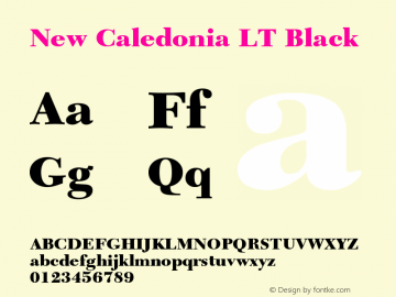 New Caledonia LT Black Version 006.000 Font Sample