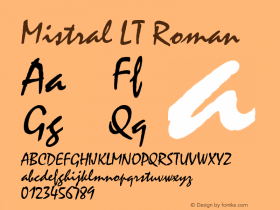 Mistral LT Version 006.000 Font Sample