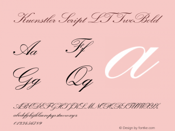 Kuenstler Script LT Bold Version 006.000图片样张