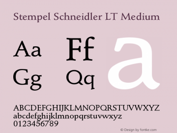 Stempel Schneidler LT Medium Version 006.000图片样张