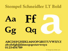 Stempel Schneidler LT Bold Version 006.000 Font Sample