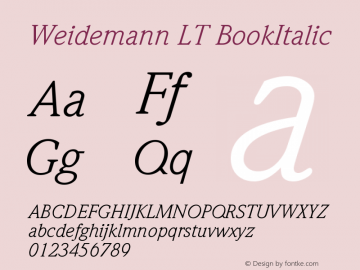 ITC Weidemann LT Book Italic Version 006.000图片样张