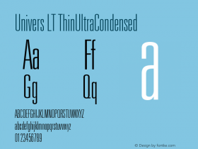 Univers LT 39 Thin Ultra Condensed Version 006.000图片样张