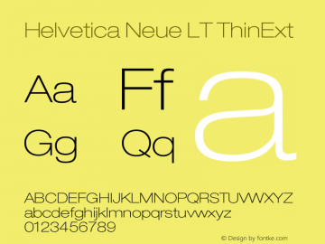Helvetica LT 33 Thin Extended Version 006.000 Font Sample