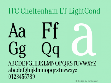 ITC Cheltenham LT Light Condensed Version 006.000图片样张