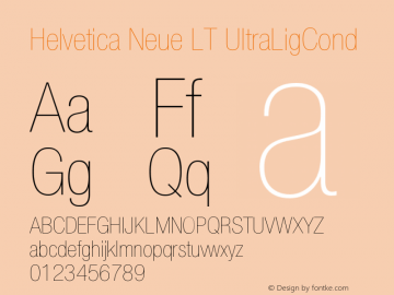 Helvetica LT 27 Ultra Light Condensed Version 006.000图片样张