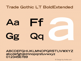 Trade Gothic LT Bold Extended Version 006.000图片样张