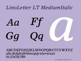 Lino Letter LT Medium Italic Version 006.000图片样张