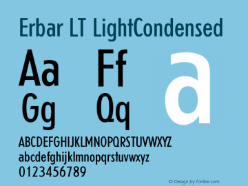 Erbar LT Light Condensed Version 006.000图片样张