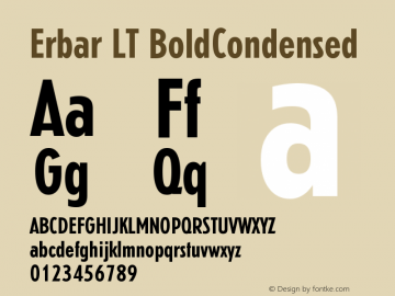 Erbar LT Bold Condensed Version 006.000图片样张