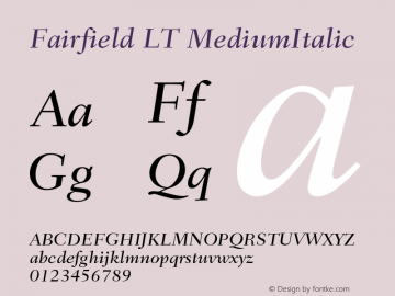 Fairfield LT 56 Medium Italic Version 006.000图片样张