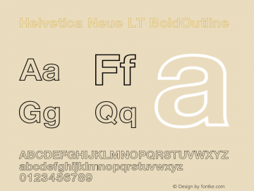 Helvetica LT 75 Bold Outline Version 006.000图片样张