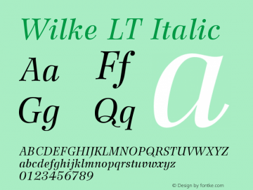 Wilke LT 56 Italic Version 006.000图片样张