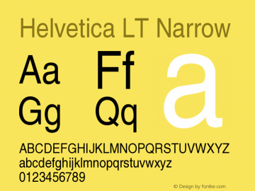 Helvetica LT Narrow Version 006.000图片样张