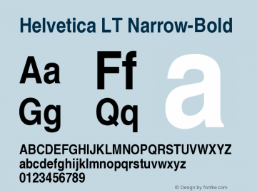 Helvetica LT Narrow Bold Version 006.000图片样张