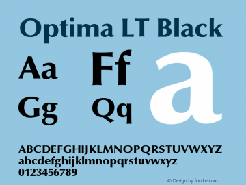Optima LT Black Version 006.000 Font Sample