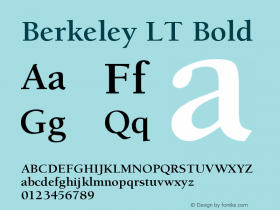 ITC Berkeley Oldstyle LT Bold Version 006.000图片样张