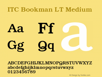 ITC Bookman LT Medium Version 006.000图片样张