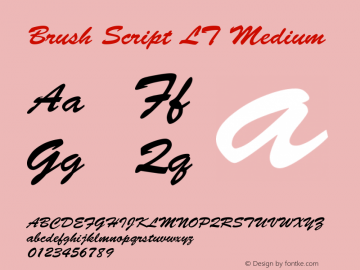 Brush Script LT Version 006.000图片样张