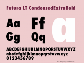 Futura LT Condensed Extra Bold Version 006.000图片样张