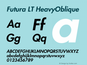 Futura LT Heavy Oblique Version 006.000图片样张