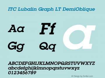 ITC Lubalin Graph LT DemiOblique Version 006.000图片样张