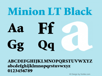 Minion LT Black Version 006.000 Font Sample