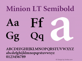 Minion LT Semibold Version 006.000图片样张