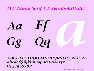 ITC Stone Serif LT Semibold Italic Version 006.000图片样张