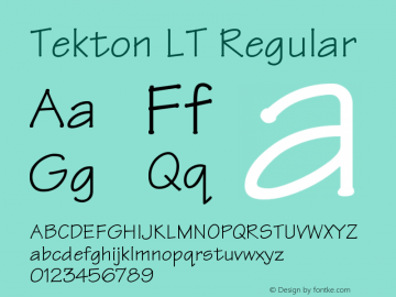 Tekton LT Regular Version 006.000 Font Sample